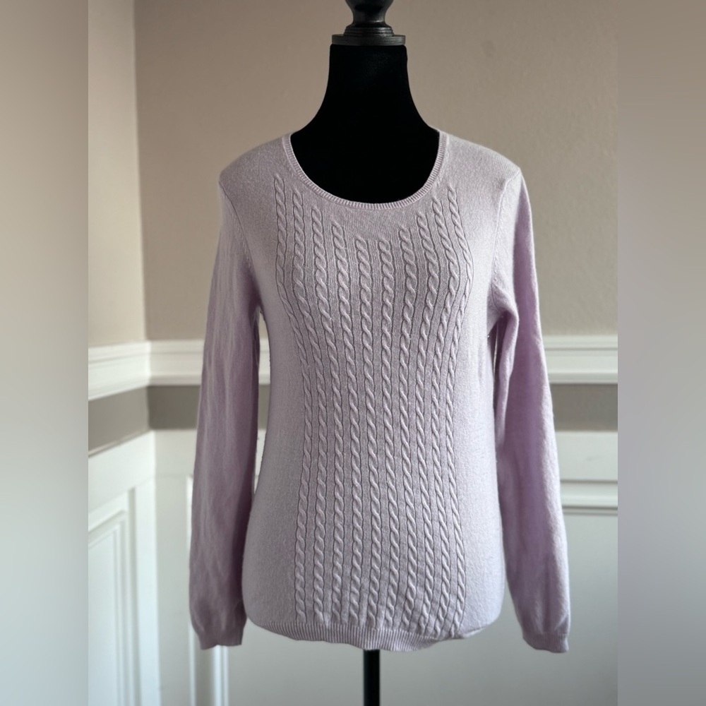 PENDLETON cashmere cable knit pink sweater.  Small.  Comfortable Luxury.